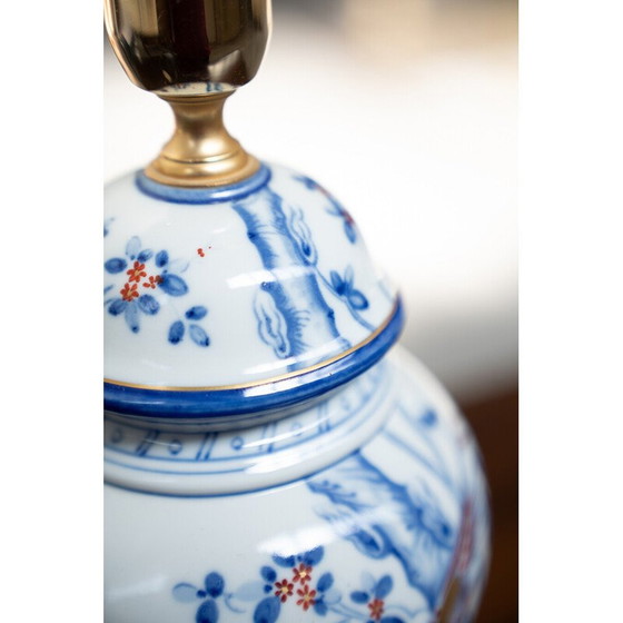 Image 1 of Vintage porseleinen en ijzeren tafellamp, 1980