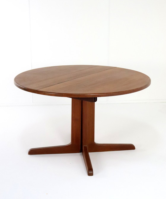 Image 1 of Ronde 2X Verlengbare Deense Eettafel 'Aabybro' Vintage