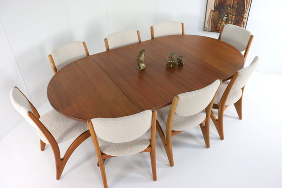 Image 1 of Ronde 2X Verlengbare Deense Eettafel 'Aabybro' Vintage