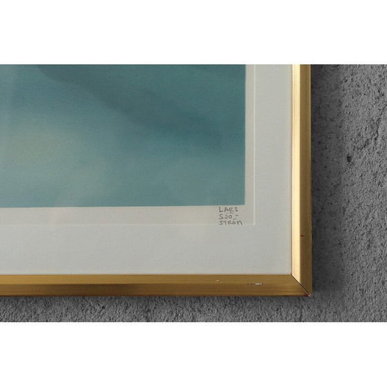 Image 1 of Vintage surrealistische kleurenlithografie van Lars Sjöström, jaren 1970