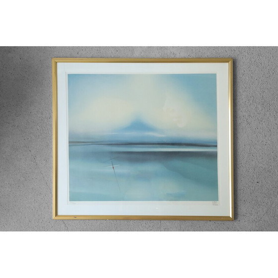 Image 1 of Vintage surrealistische kleurenlithografie van Lars Sjöström, jaren 1970