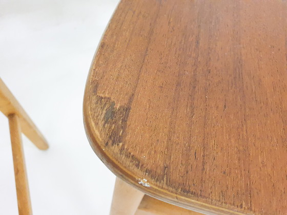 Image 1 of 4 vintage teak plywood stoelen