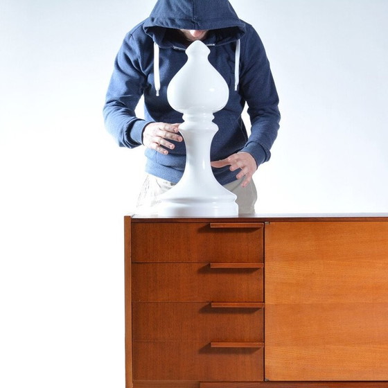 Image 1 of Vintage wit opaal glazen bureaulamp van Ivan Jakes voor Sklarny Rapotin, Tsjecho-Slowakije 1960