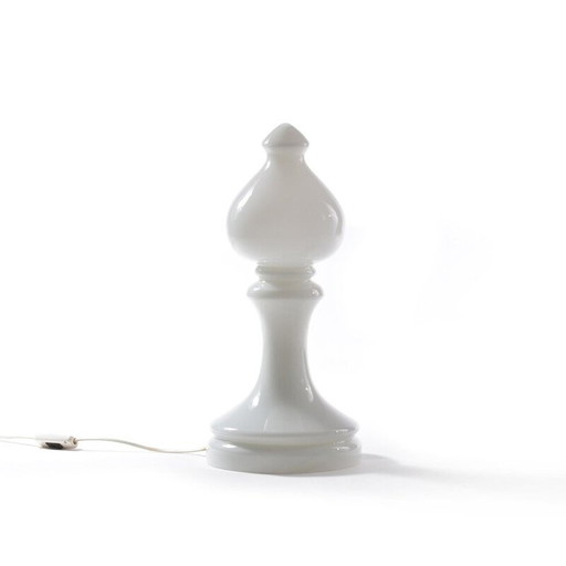 Vintage wit opaal glazen bureaulamp van Ivan Jakes voor Sklarny Rapotin, Tsjecho-Slowakije 1960