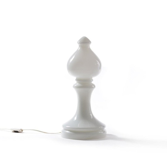 Image 1 of Vintage wit opaal glazen bureaulamp van Ivan Jakes voor Sklarny Rapotin, Tsjecho-Slowakije 1960