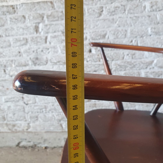 Image 1 of Utility Highback Fauteuil / Spijlstoel met armleuning - L.Ercolani