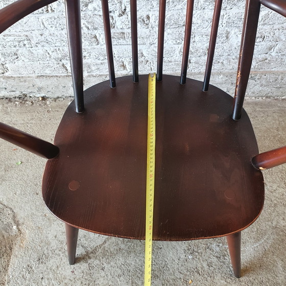 Image 1 of Utility Highback Fauteuil / Spijlstoel met armleuning - L.Ercolani