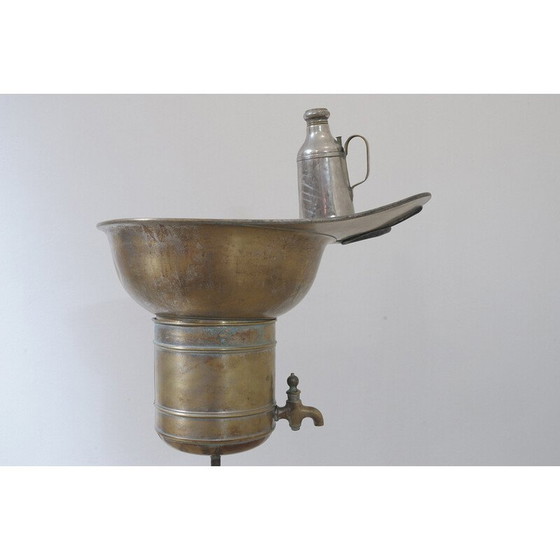 Image 1 of Vintage kapper wastafel in chroom metaal