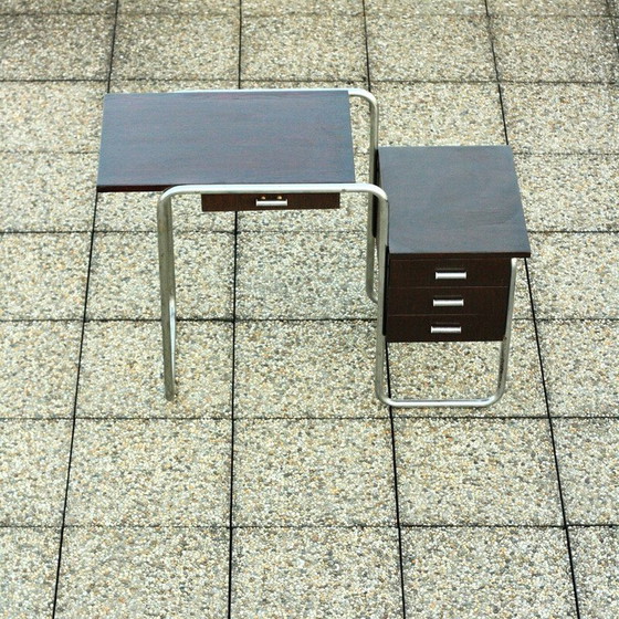 Image 1 of Vintage Bauhaus houten bureau, Tsjecho-Slowakije