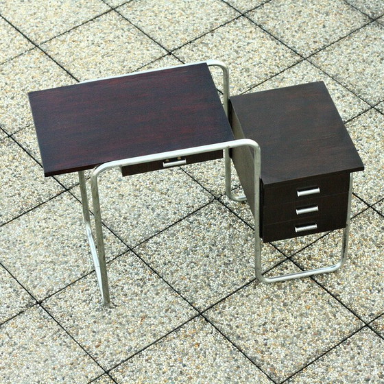 Image 1 of Vintage Bauhaus houten bureau, Tsjecho-Slowakije