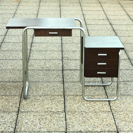 Image 1 of Vintage Bauhaus houten bureau, Tsjecho-Slowakije