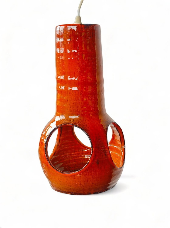Image 1 of Space Age Hot Lava Keramiek Jaren 70 Hanglamp Vintage Lamp Mid Century 