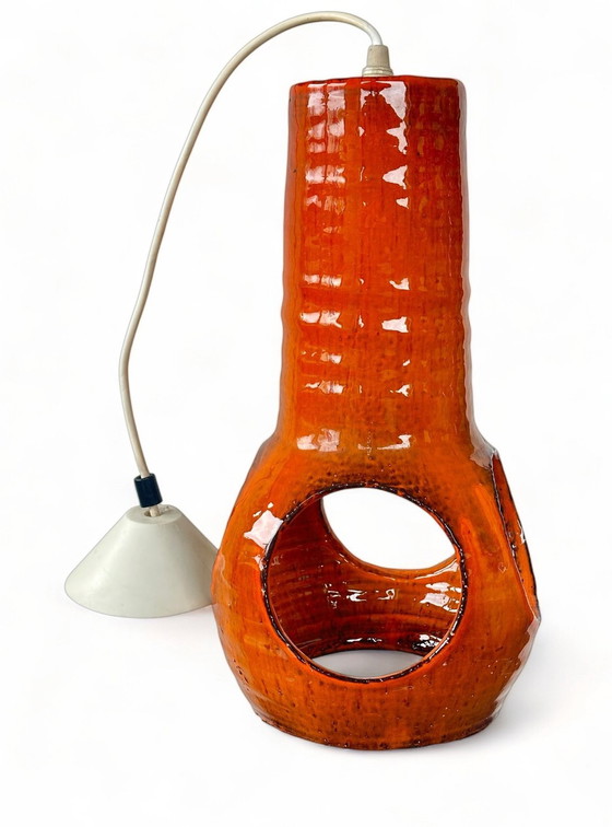 Image 1 of Space Age Hot Lava Keramiek Jaren 70 Hanglamp Vintage Lamp Mid Century 