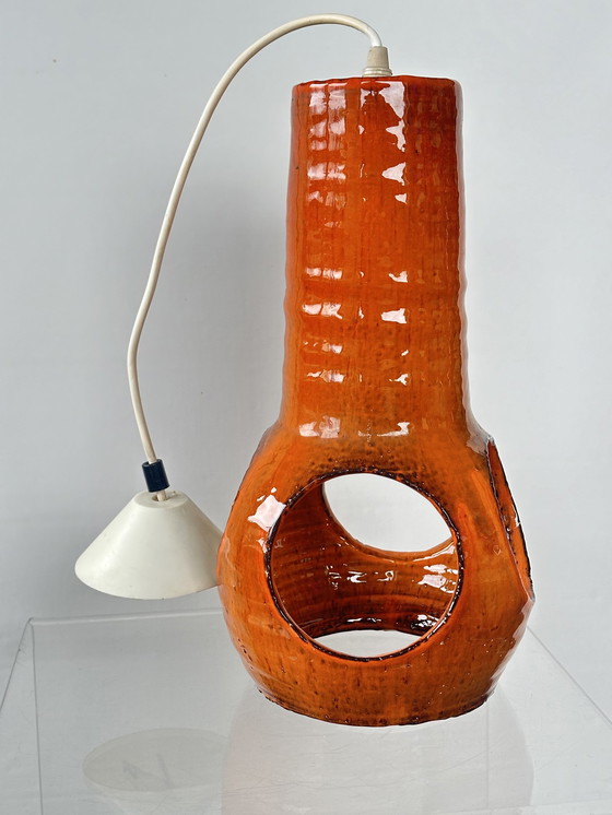 Image 1 of Space Age Hot Lava Keramiek Jaren 70 Hanglamp Vintage Lamp Mid Century 