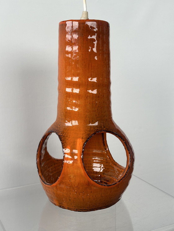 Image 1 of Space Age Hot Lava Keramiek Jaren 70 Hanglamp Vintage Lamp Mid Century 