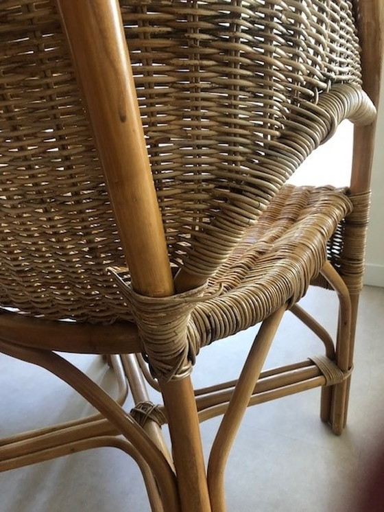 Image 1 of 2x Vintage rotan stoelen