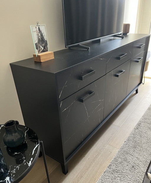 Modern Dressoir Zwart Marmer Print