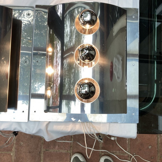 Image 1 of Paar Wandlampen Goffredo Reggiani Ruimtetijdperk 70'S