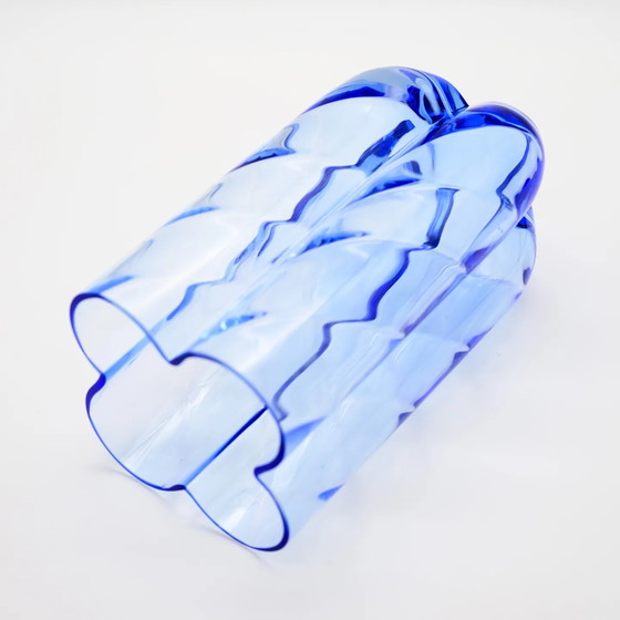 Image 1 of Blauw Optic Art Glass Clover Vaas van Anna Ehrner