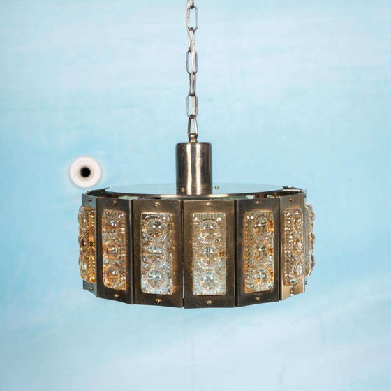 Image 1 of Vintage glazen hanglamp Deens design, midcentury pendant