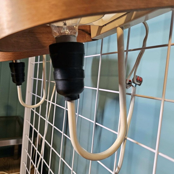 Image 1 of Paar vintage Nx40 wandlampen in hout, opaalglas en gelakt metaal van Louis Kalff voor Philips, 1950