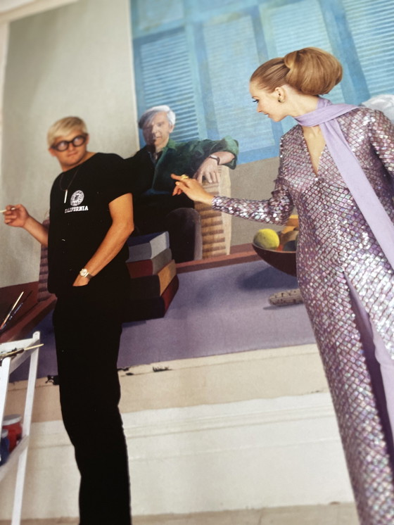 Image 1 of Cecil Beaton, David Hockney, Maudie James&Peter Schlesinger, Vogue december 1968, Copyright Condé Nast Publications Ltd, Pri