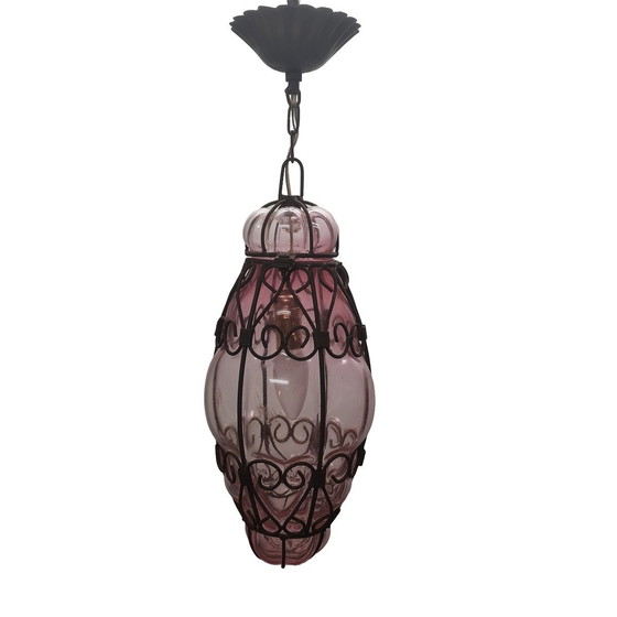 Image 1 of Vintage Venetiaanse Murano Glazen Hanglamp