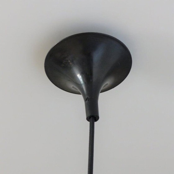 Image 1 of Paar vintage plafondlampen in metaal en bordeaux kleur, 1970