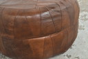 Vintage Leren Patchwork Poef Jaren 70