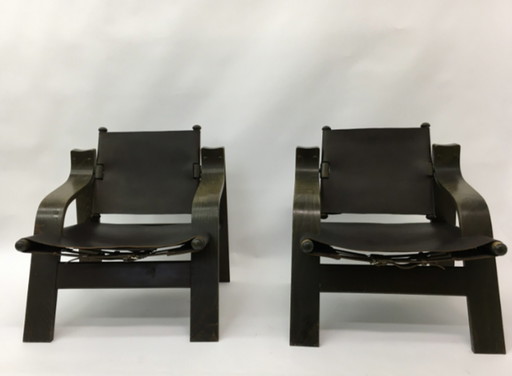 Set van 2 Safari-loungestoelen, jaren 1970