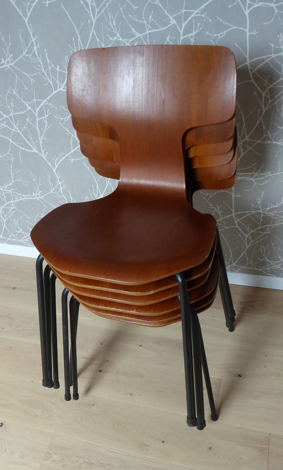 Image 1 of 4x Fritz Hansen Hammer Stoel van Arne Jacobsen