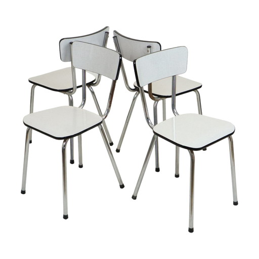 4 Grijze Formica Stoelen