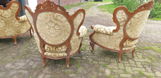 Image 1 of Gebogen Barok Bank Met Fauteuils