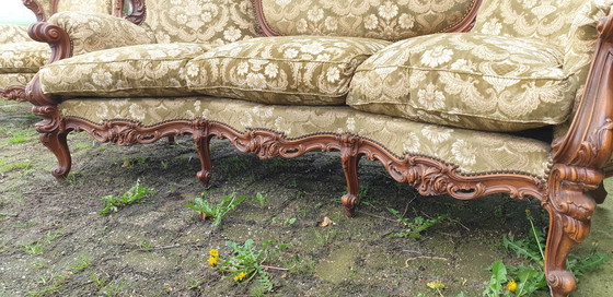 Image 1 of Gebogen Barok Bank Met Fauteuils