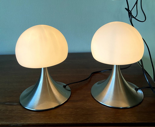 2X Vintage Tip-Touch Paddestoel Lamp