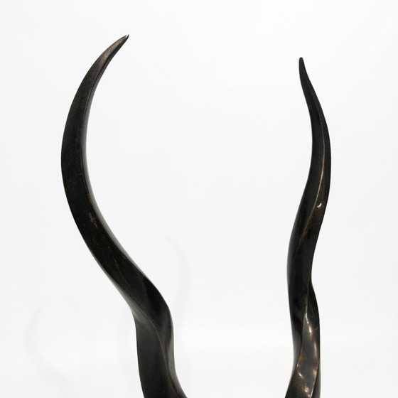 Image 1 of Vintage messing antilope hoofd sculptuur, 1970