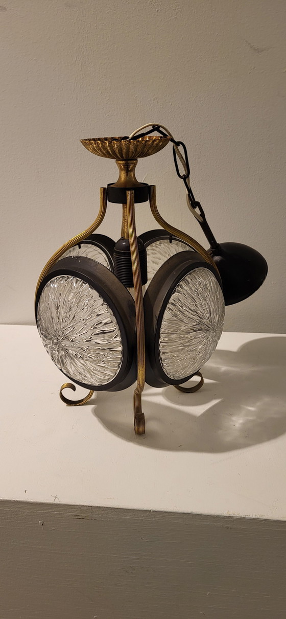 Image 1 of Mid Century Modern Sierlijke Lantaarnlamp Met Glas