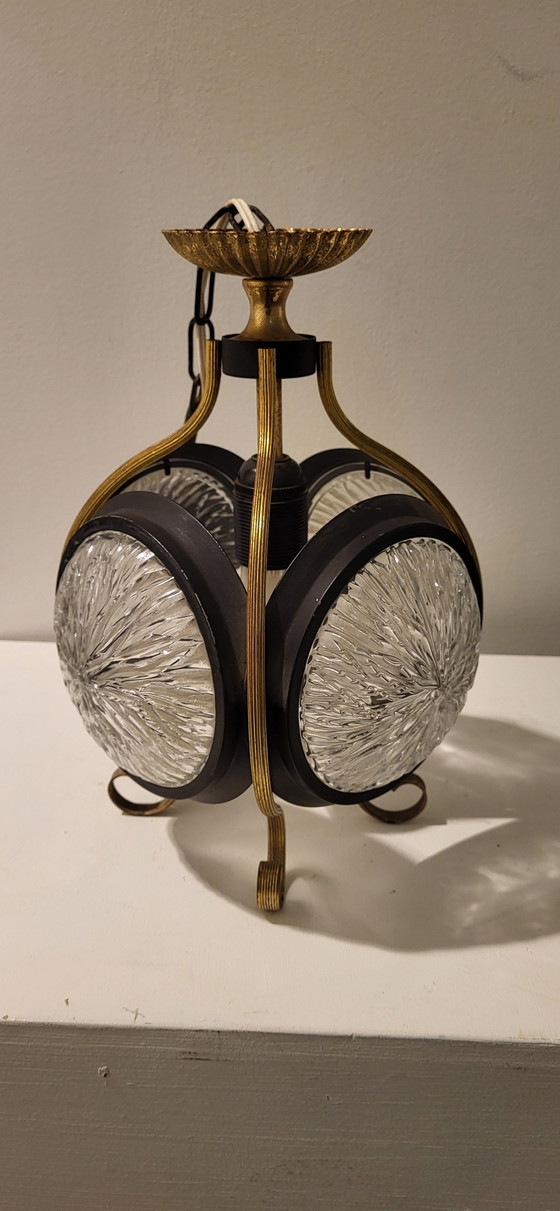 Image 1 of Mid Century Modern Sierlijke Lantaarnlamp Met Glas