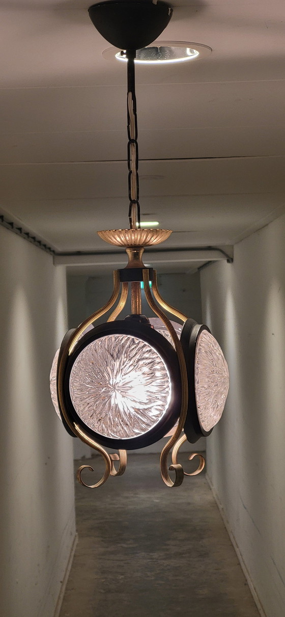 Image 1 of Mid Century Modern Sierlijke Lantaarnlamp Met Glas