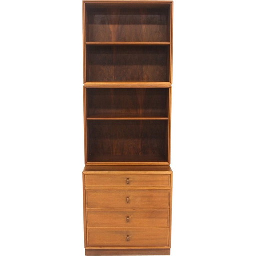 Vintage notenhouten boekenkast door Bertil Fridhagen voor Bodafors, Zweden 1960