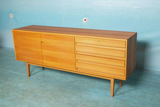 Image 1 of Vintage gerenoveerd blond dressoir, Midcentury sideboard