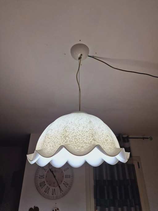 Plafond hanglamp, Mid Century Modern, Art Deco, Carlo Nason, Murano glas, Chroom, Uniek