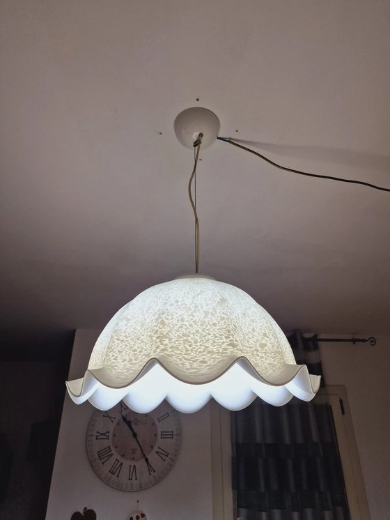 Image 1 of Plafond hanglamp, Mid Century Modern, Art Deco, Carlo Nason, Murano glas, Chroom, Uniek