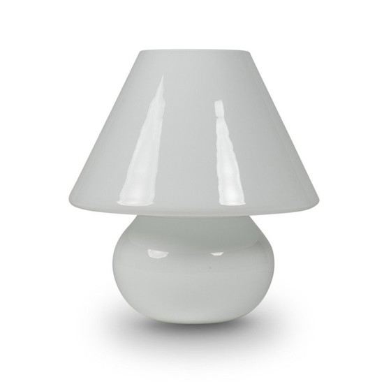 Image 1 of Paar vintage lampen in wit opaline van Paolo Venini, 1990