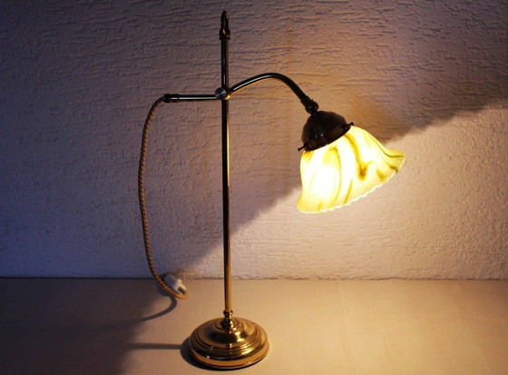 Image 1 of Messing zwanenhals bureaulamp