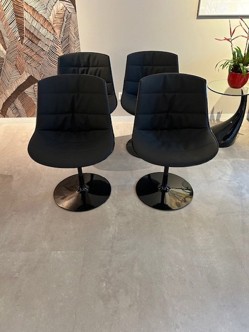 4x Mdf Italia Flow Chairs Van Jean Marie Massaud