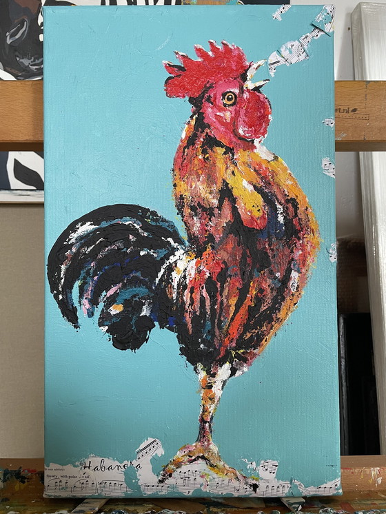 Image 1 of Schilderij Van Een Haantje