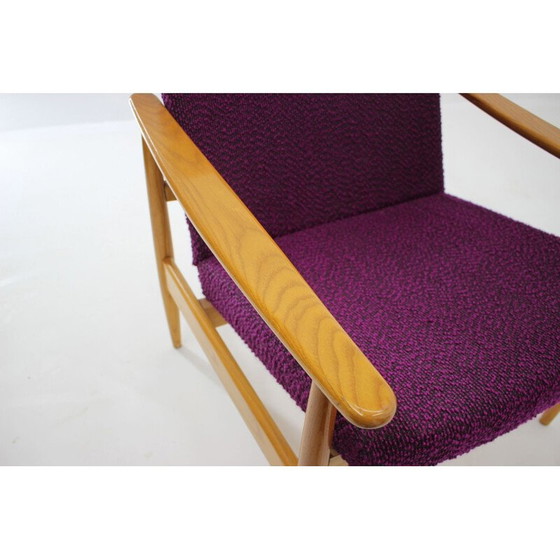 Image 1 of Paar paarse vintage fauteuils, Tsjecho-Slowakije 1960