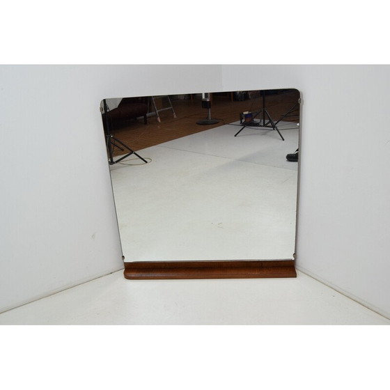 Image 1 of Vintage Art Deco spiegel met houten lijst, Tsjecho-Slowakije 1930