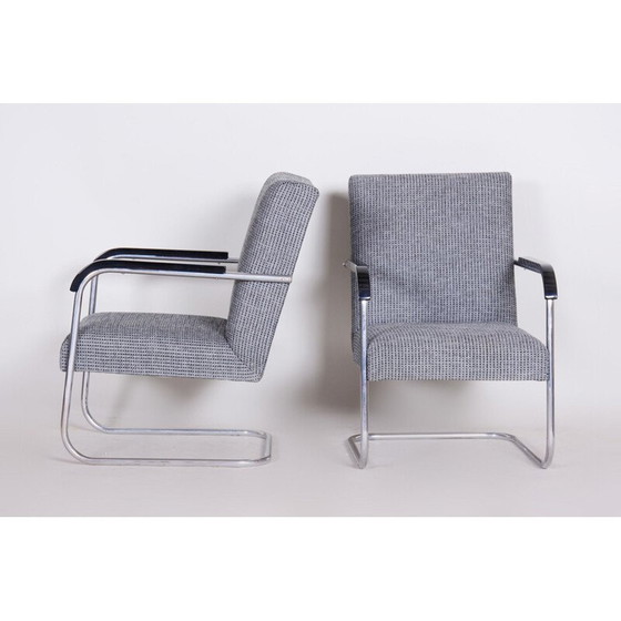 Image 1 of Paar vintage grijze fauteuils van Anton Lorenz voor Mucke Melder, jaren 1930